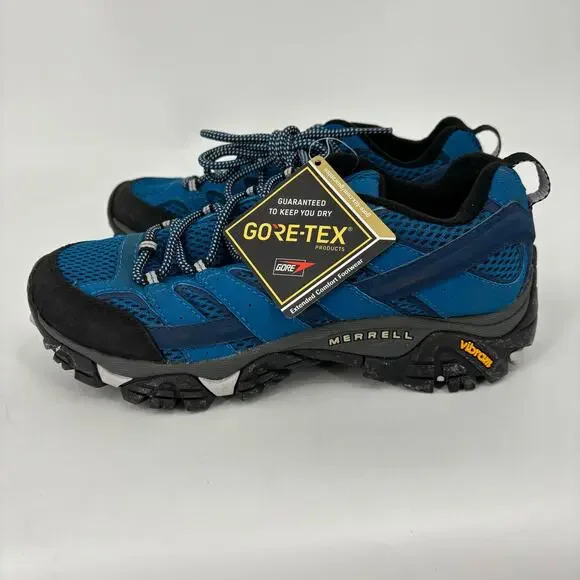 Merrell Sneakers Hiking Trail Shoes Womens Size 7 Mykons Blue Moab 2 Lace Up - Picture 4 of 10